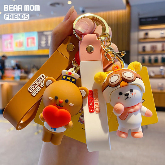 Cartoon Star Moon Rabbit Keychain Trendy Fashion Car Key Ring Pendant Women  Girl Cute Backpack Charm Key Chains