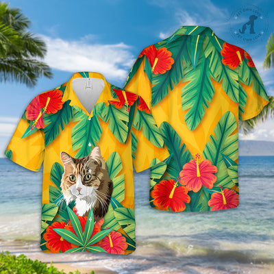 Custom Hawaiian Shirts With Pet Face, Dog Cat Floral Hawaiian