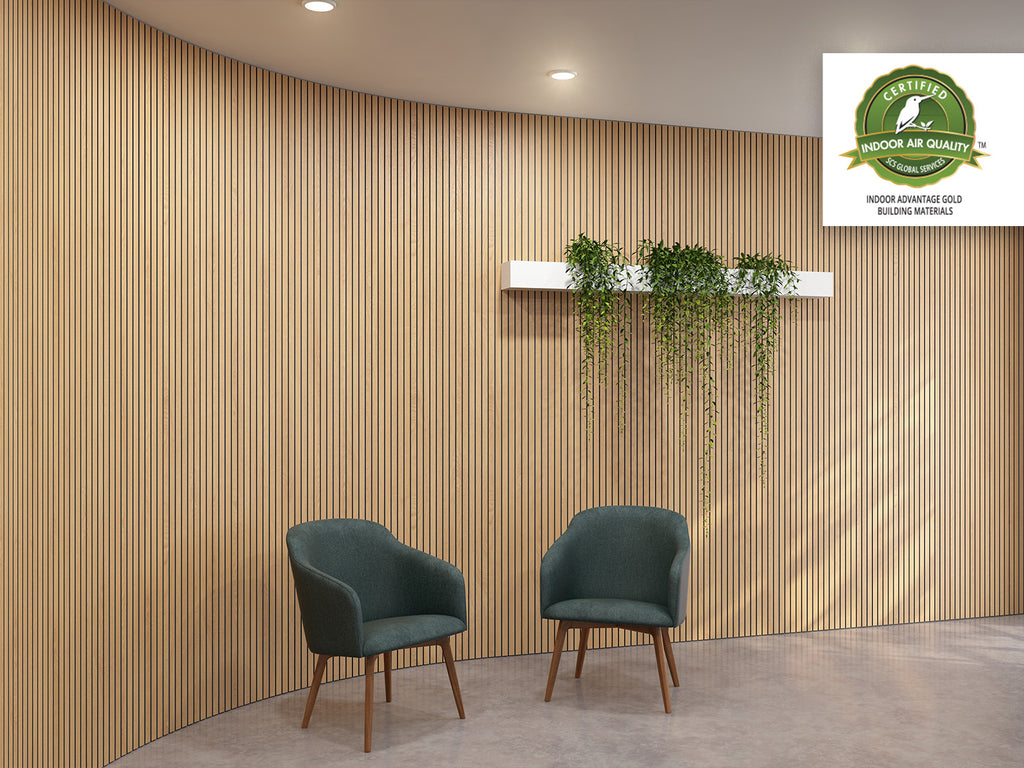 VicStrip acoustic panel on curved wall