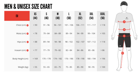 Navy Grey stripe jersey size chart