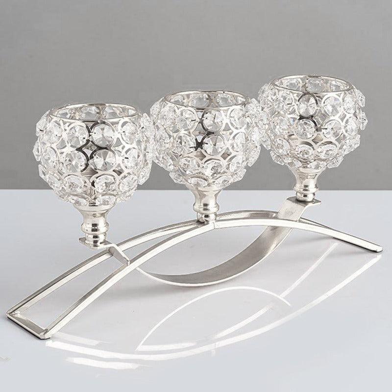 Castiçal de Cristal Candelabro Europeu - Decora Nosso Lar