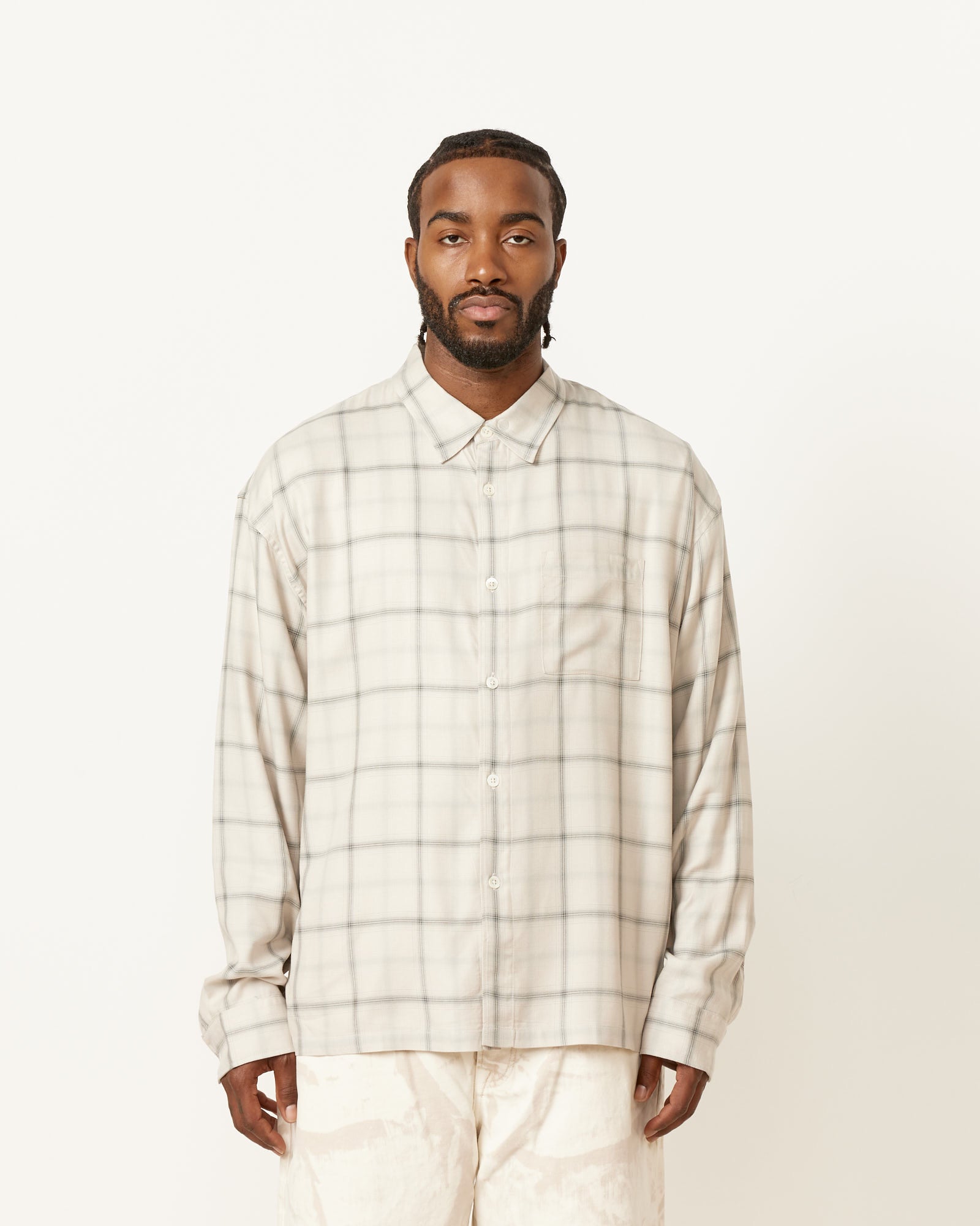 あすつく】 stussy STRIPED SHERPA SHIRT 23AW ナチュラル その他