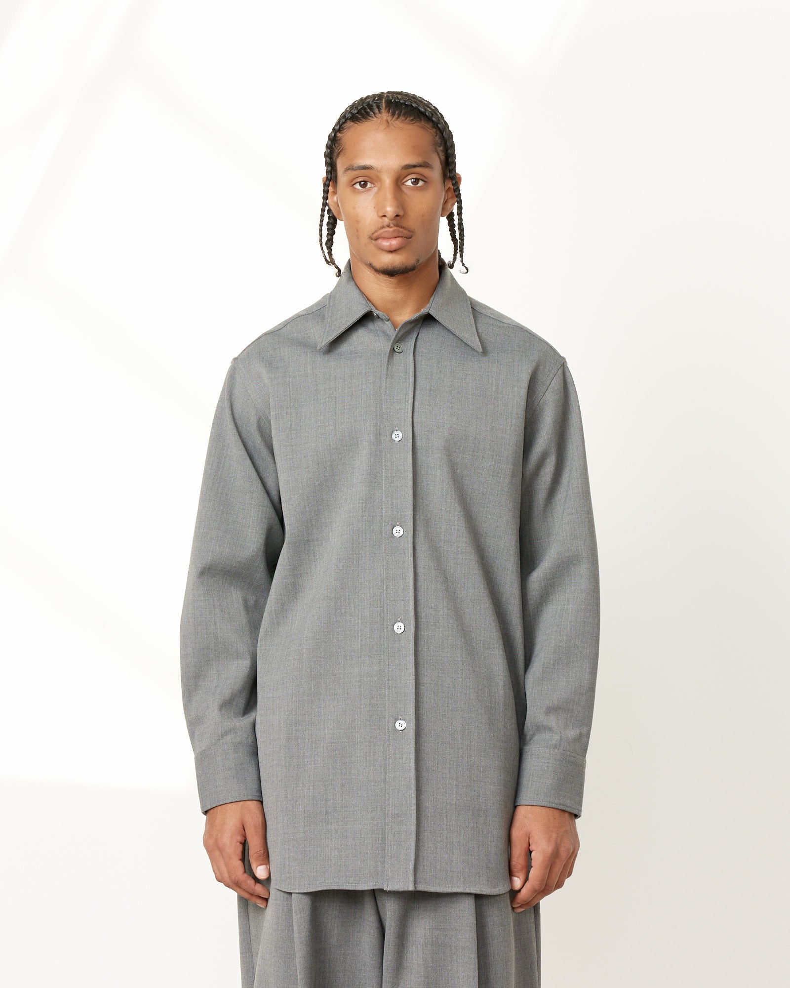 UNBIENT LIGHT WOOL SERGE PULL OVER SHIRT