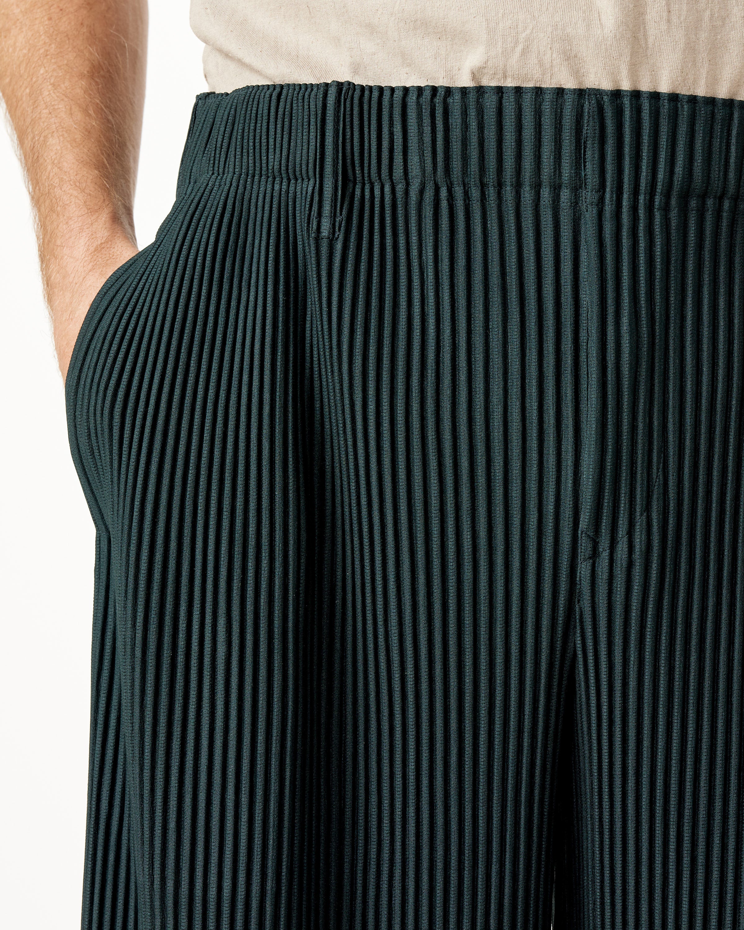 Tailored Pleats 2 Pants in Dark Green in Bronze