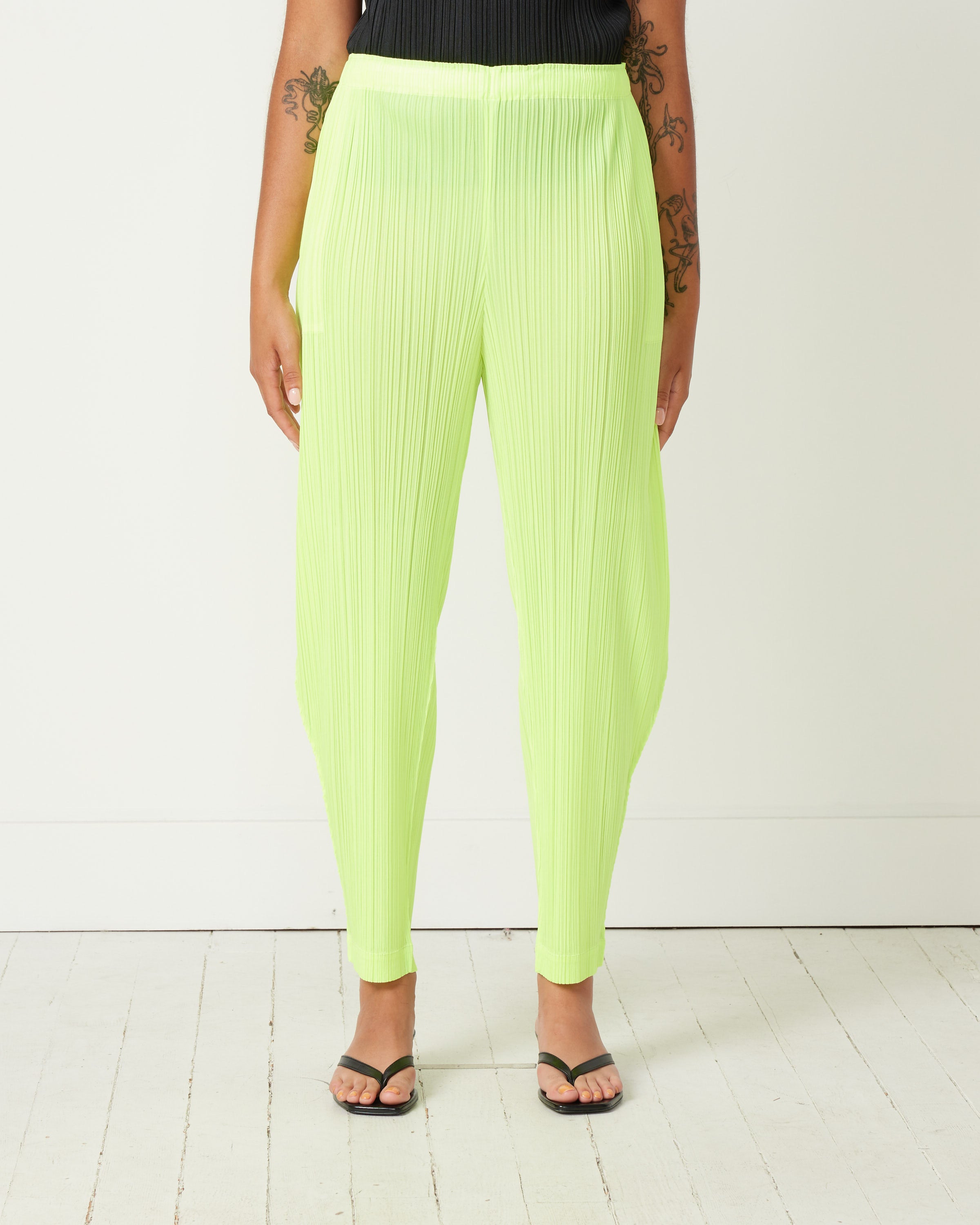 Pleats Please by Issey Miyake May Monthly Colors Pant in Pastel Green Curated at Jake and Jones 5