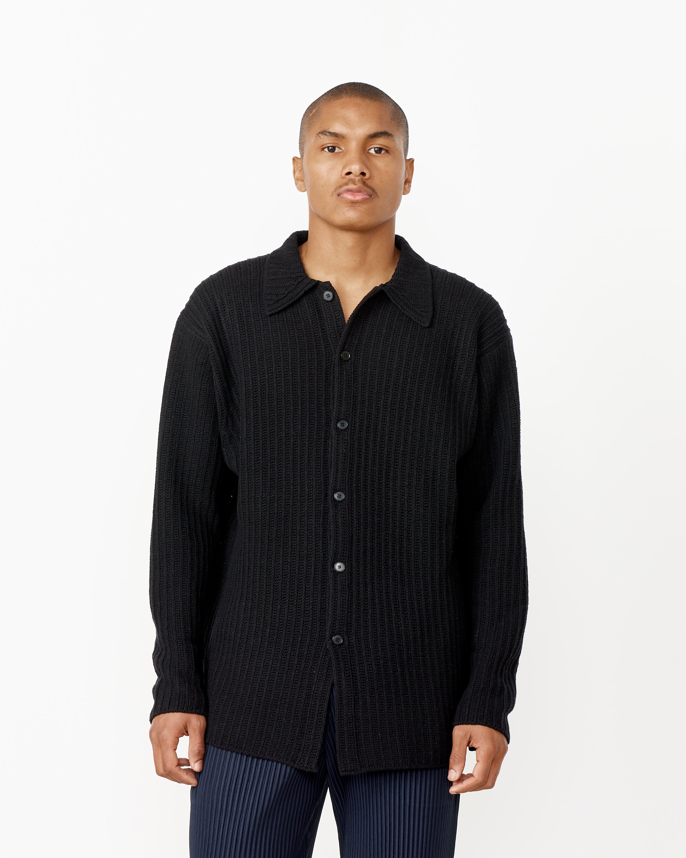 すぐ発送可能！ オーラリー BRUSHED COTTON WOOL RIB KNIT SHIRT