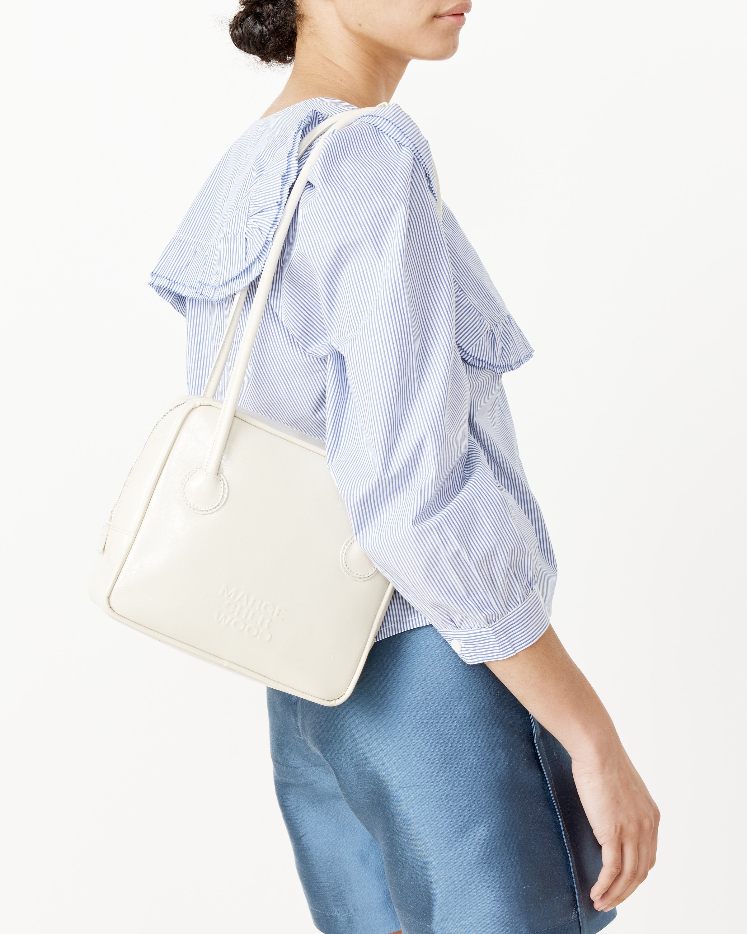 Bias Pleats Waist Bag — Light Gray – La Garçonne