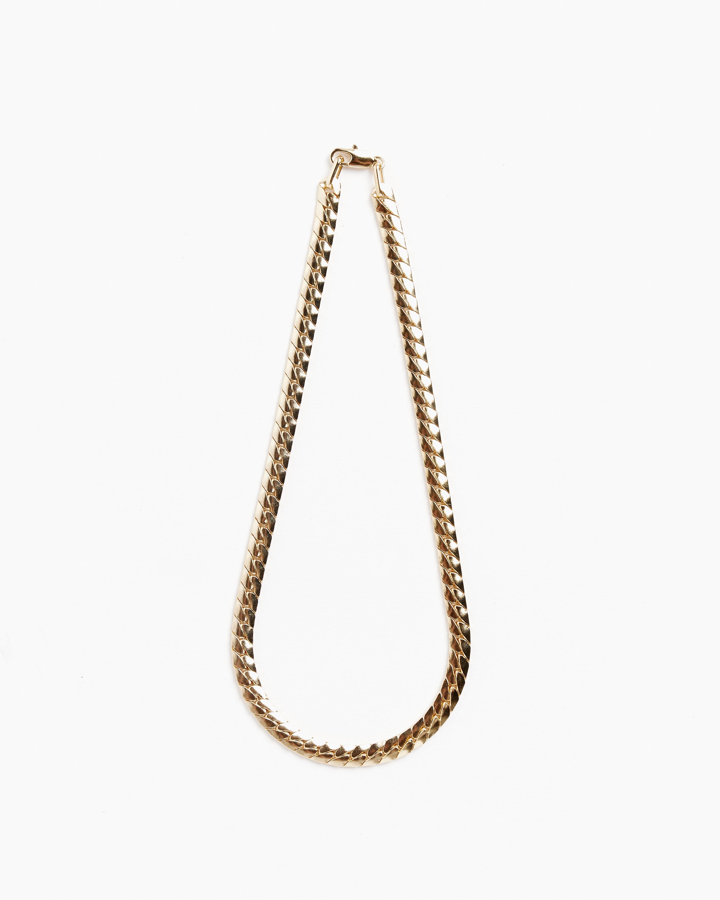 14K Gold Plated Brass Piatta Chain Necklace