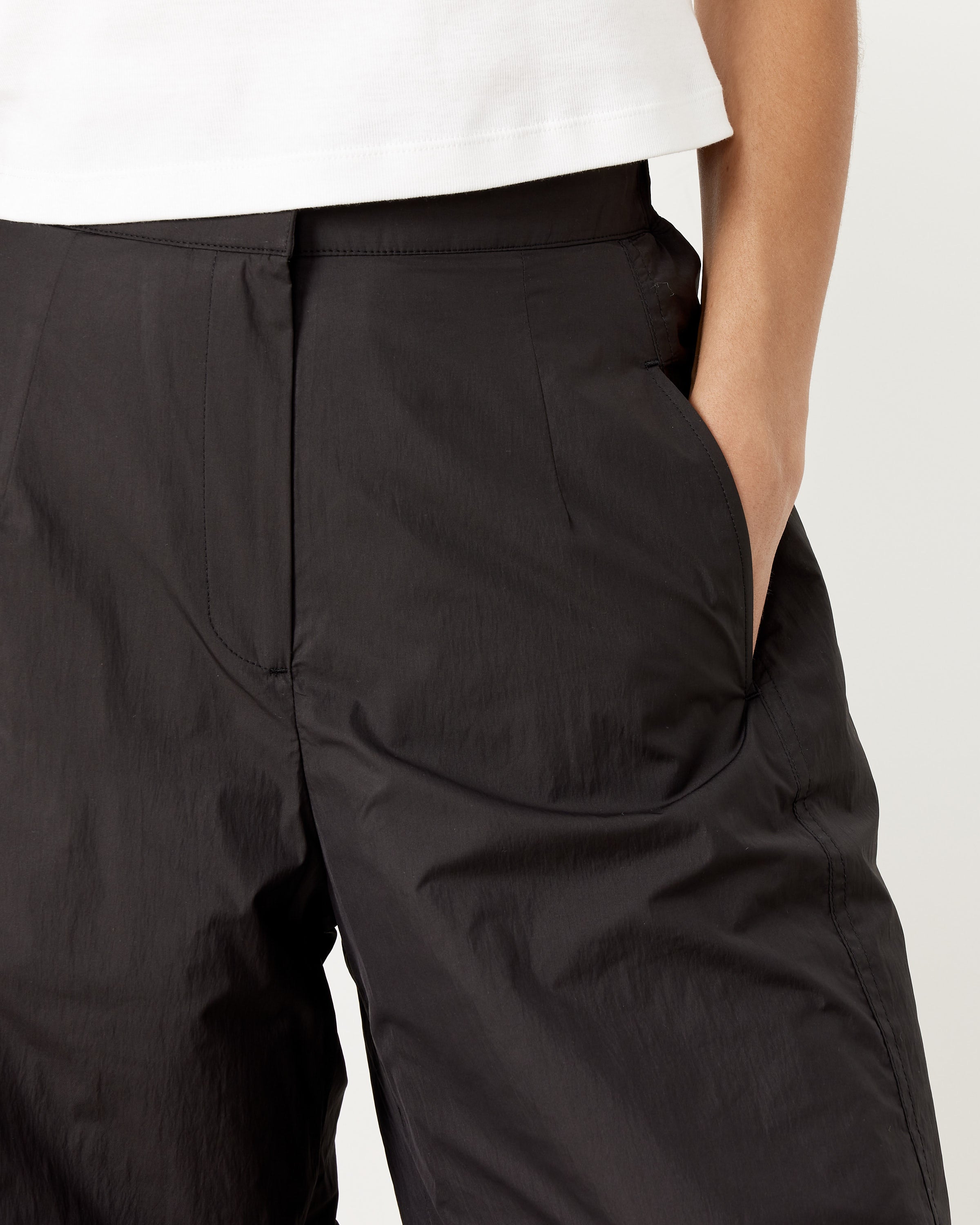 高級感 Sillage Essential baggy trousers black スラックス