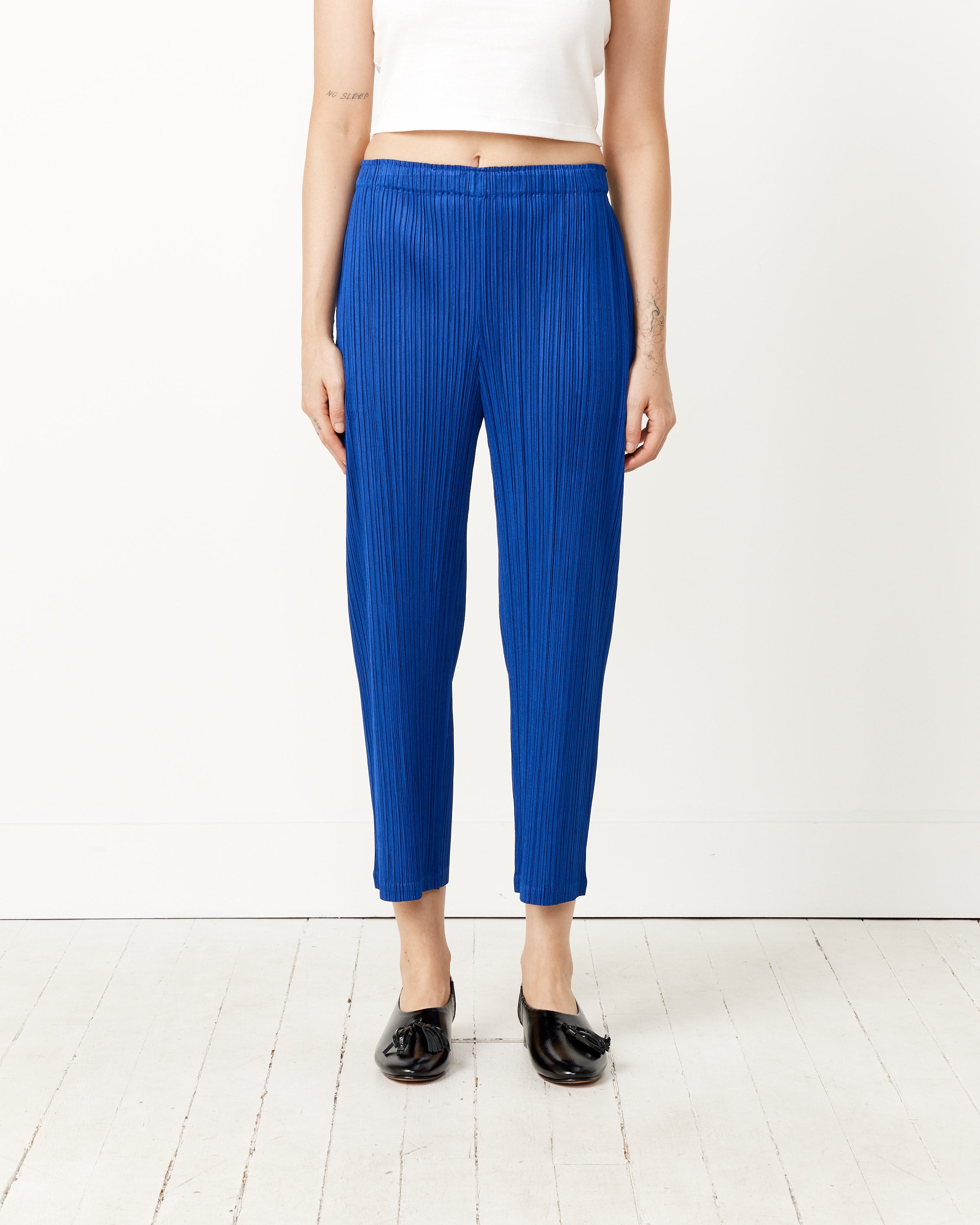 Pleated Terry Trouser Pants with Pockets - simulacra