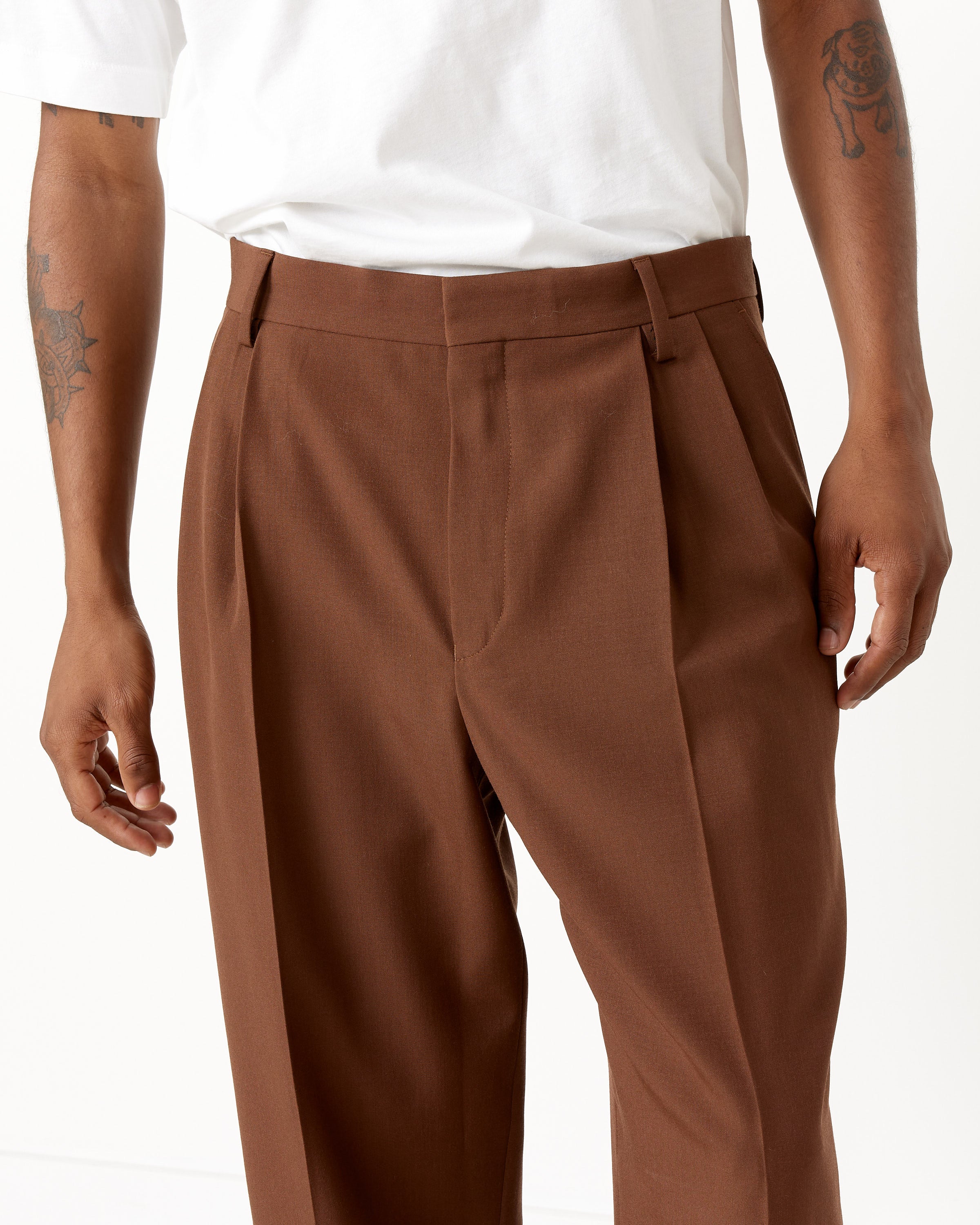 Waist Pleated High Waist Carrot Pants - PalDozer