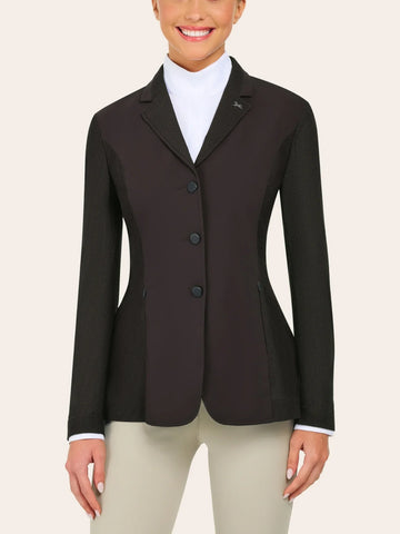 Woman wearing dark brown show coat