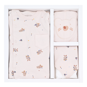 Andy Wawa-AC21070--BEIGE-Baby Coming Home 5 PCS NEWBORN SET BEAR CAMP - AndyWawaUSA