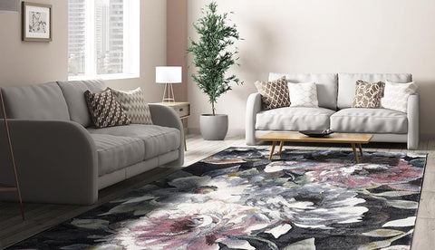 Floral Design Rug in living room