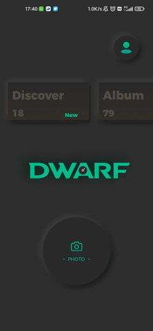 Enter the DWARFLAB App, and click the PHOTO Button