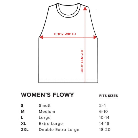 tank top size chart