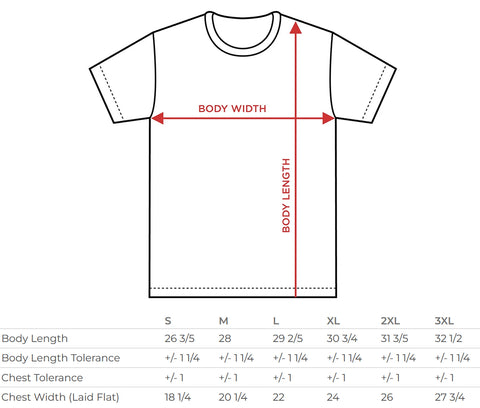 tee shirt size chart