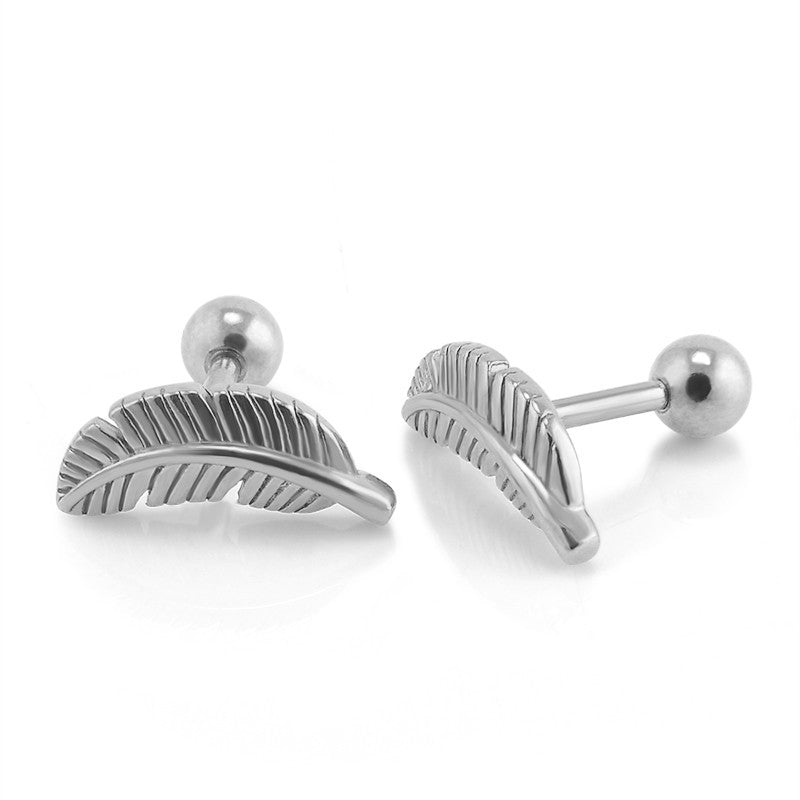 NEW! BOGO SALE Buy 2 GET 1 FREE Steel Feather Barbell Ear Cartilage He ...