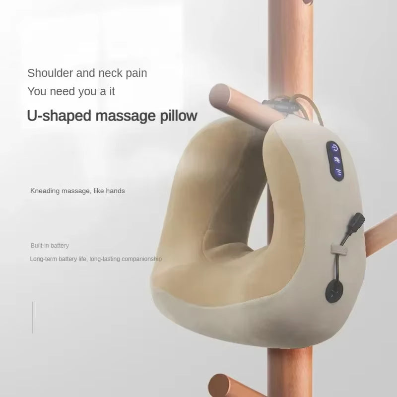 U Shaped Pillow Rechargeable Neck Massager Multifunctional Portable Shoulder Cervical Massager Outdoor Home Car Relaxing Massage