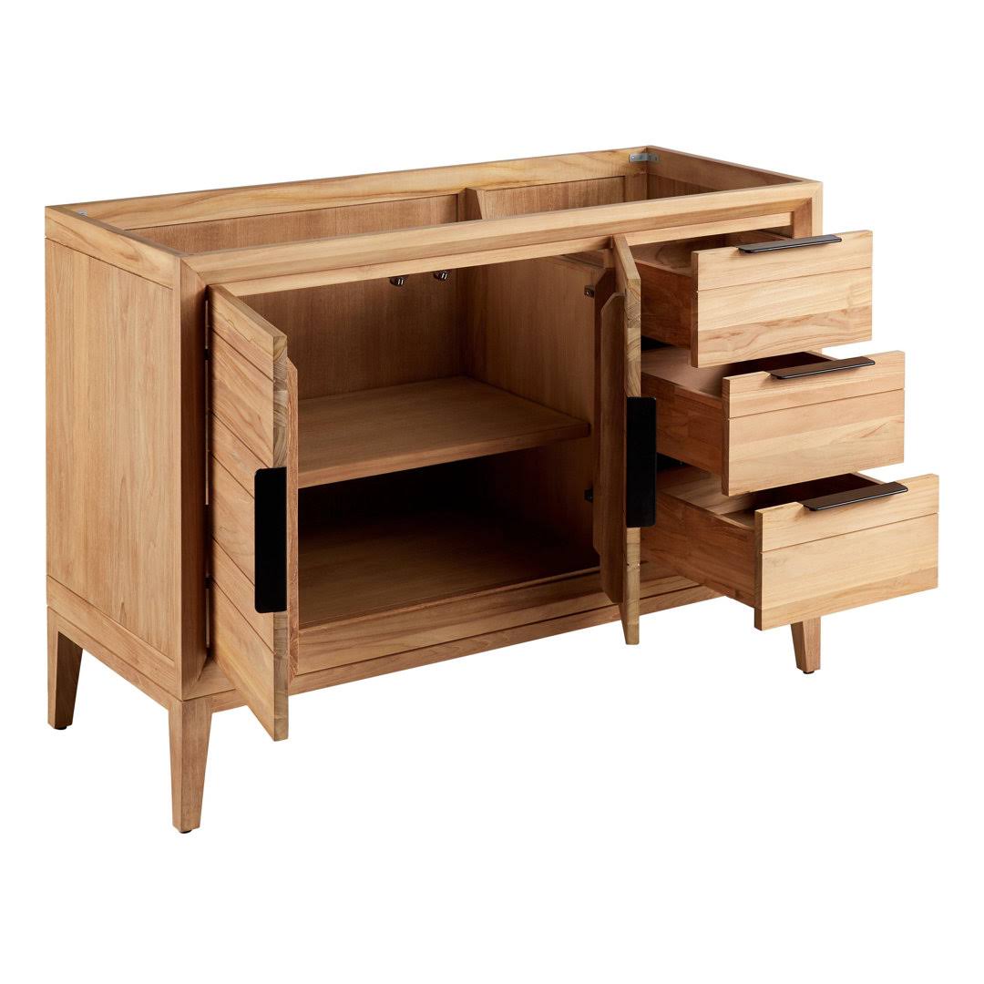 48 Aliso Single Bathroom Vanity Set with Offset Rectangular Undermount Sink Signature Hardware