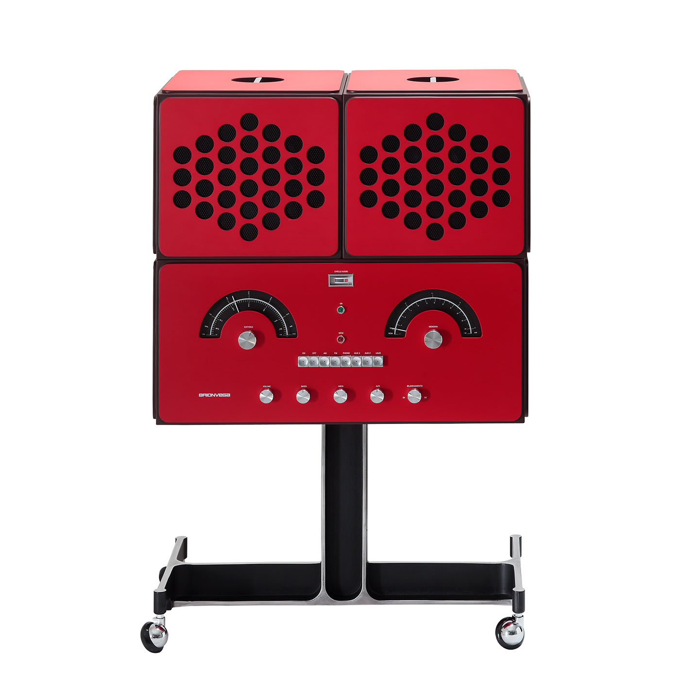 Radiofonografo RR226 rouge d'Achille et Pier Giacomo Castiglioni - Vue alternative 3