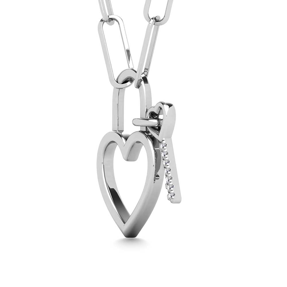 1/20 Ct.Tw. Diamond Lock and Key Pendant