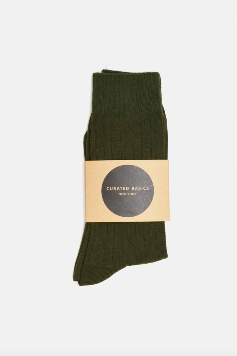 Cable Knit Socks - OLIVE – Vado Clothing Co.