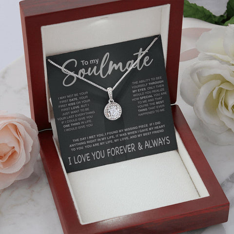 To My Soulmate "My Life, Love & Best Friend" Shiny Pendant