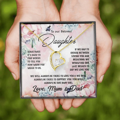 To Our Beloved Daughter - Love Mum & Dad - Forever Love Necklace