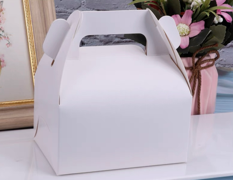 white favor box with handle