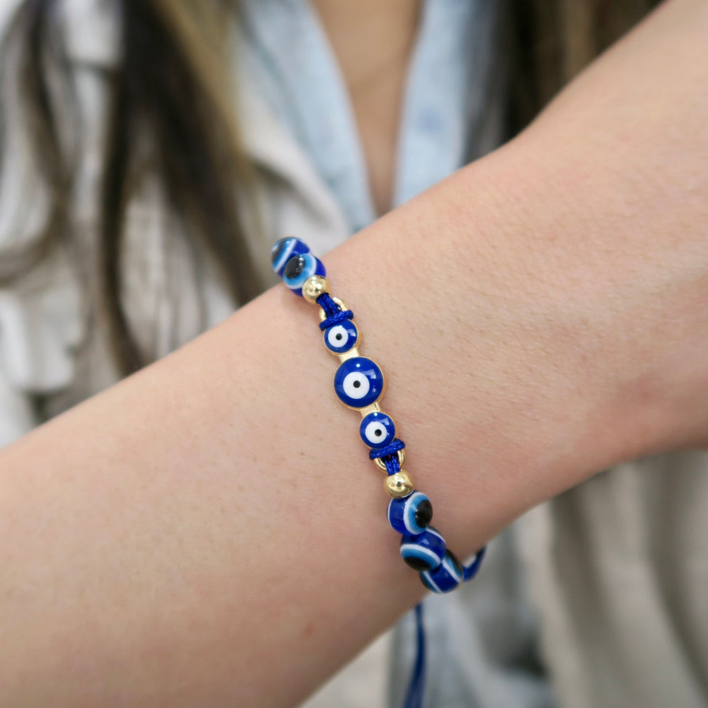 Alma My Love  silver white evil eye bracelet