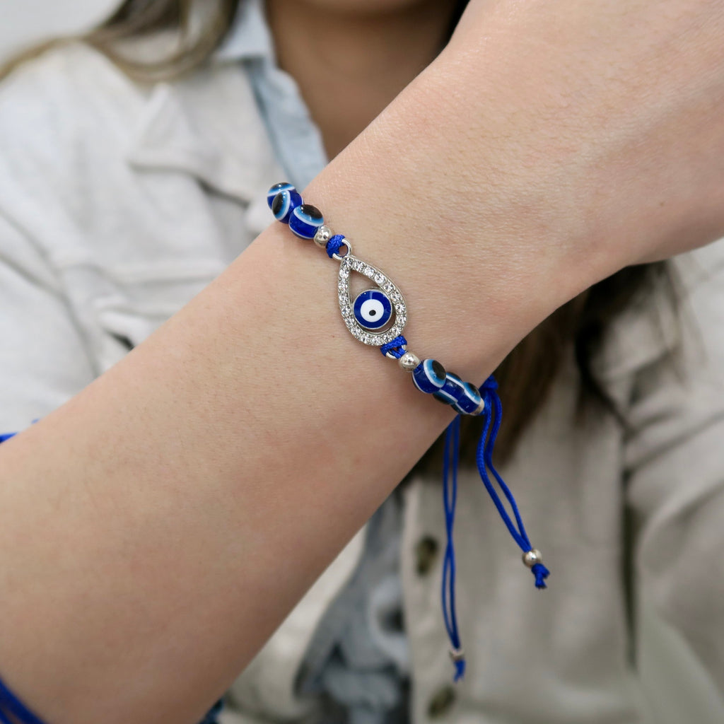 Alma My Love  silver white evil eye bracelet