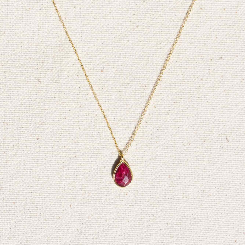 Pear Shaped Ruby Necklace - BC Clark