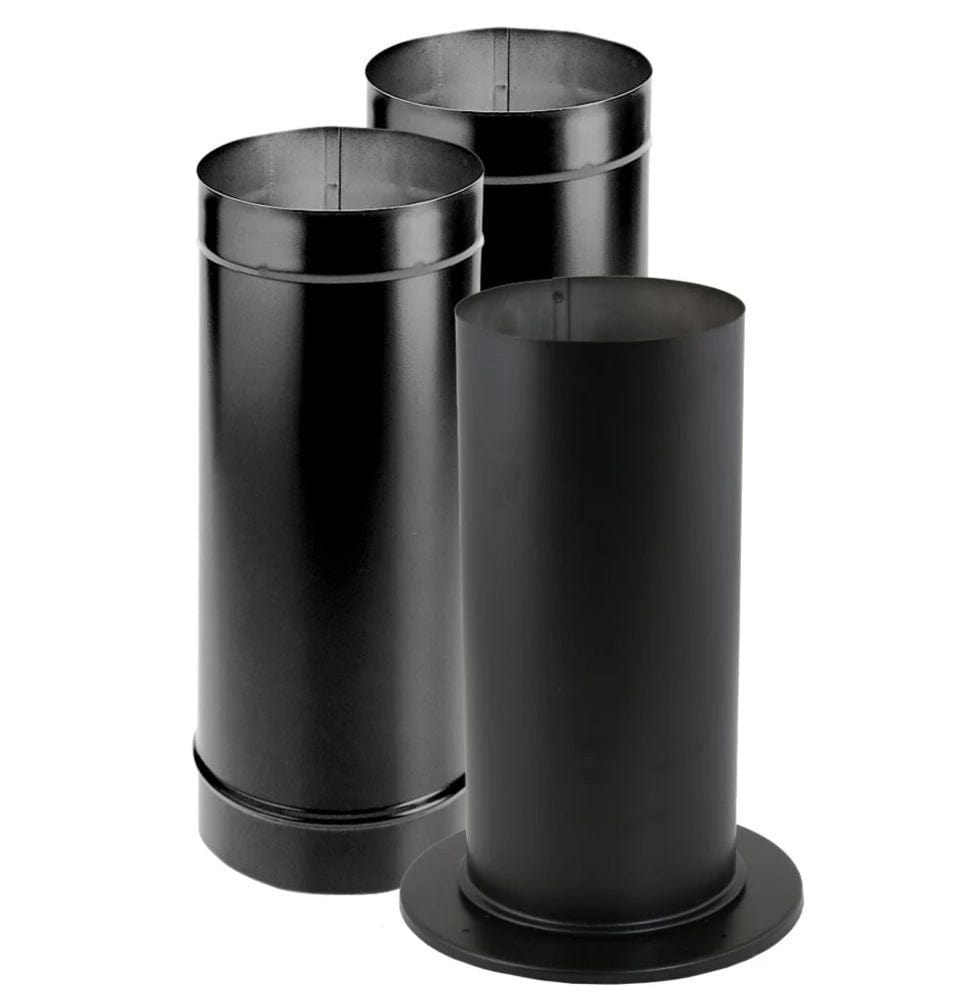 6 Premium Single Wall Black Stove Pipe Wall Trim Collar