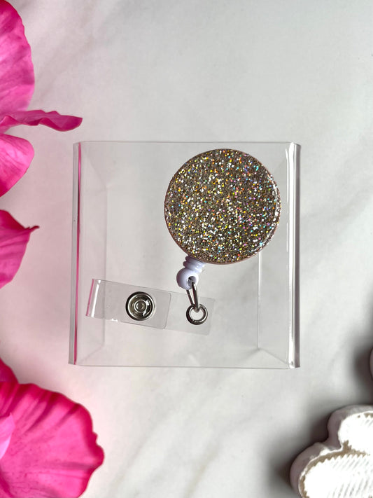 Badge Reel  Pink Glitter – Lauren Ashlee Creations