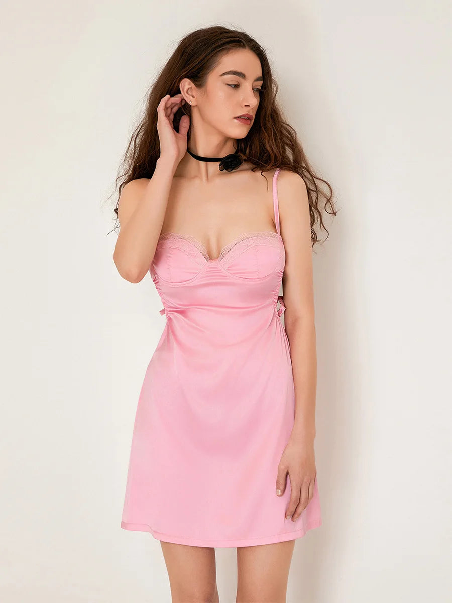 Stylish Summer Mini Dress with Cutout Trim for Nightclub - Image 2