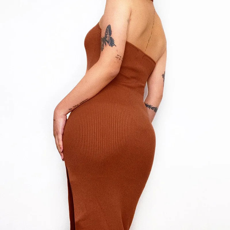 Women's Cross Halter Wrap Midi Dress - Summer Party Style - Image 3
