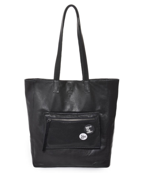 Le MAG bag, handcrafted Italian leather tote bag for women. Black ...
