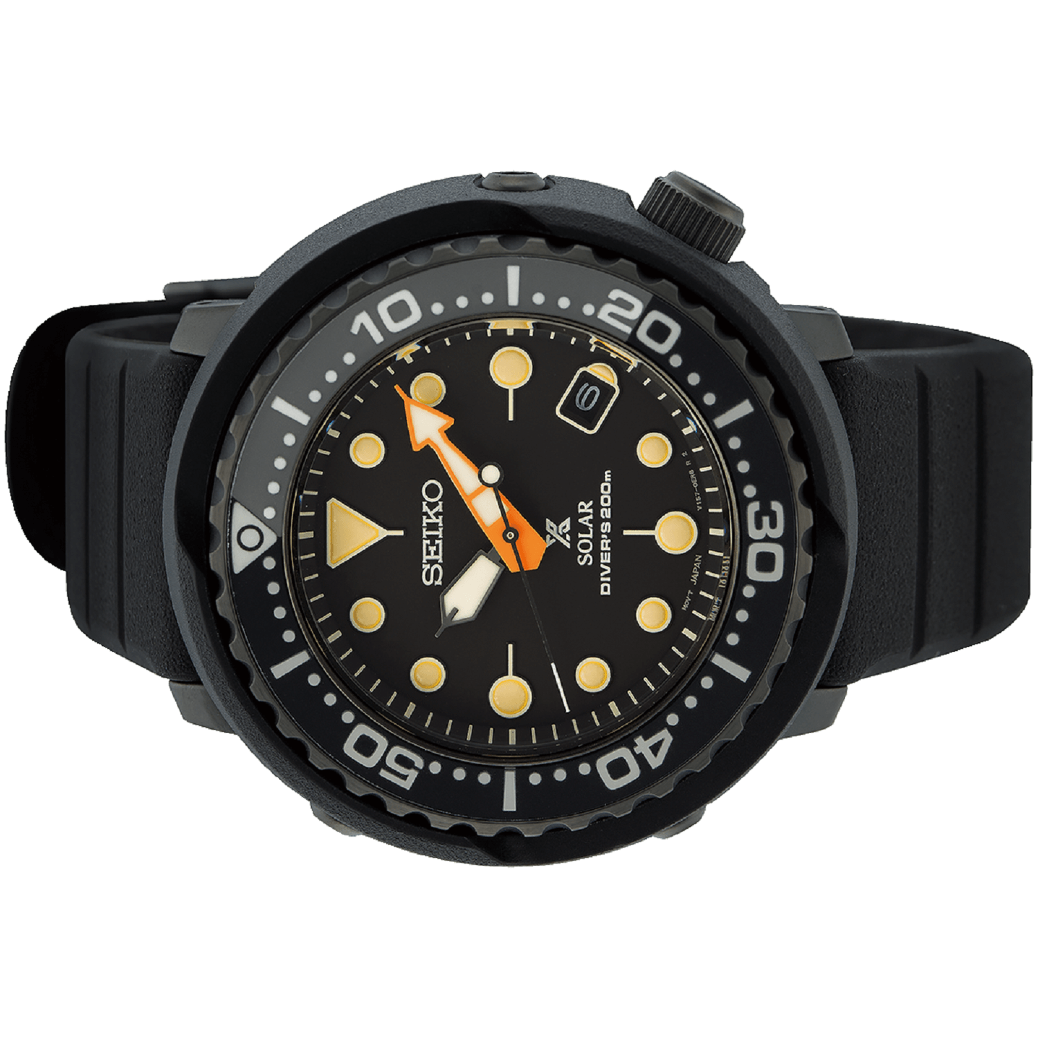 Seiko Prospex Mens Solar Diver L/E Black/Black D200m  SNE577P –  Granbergs Watches