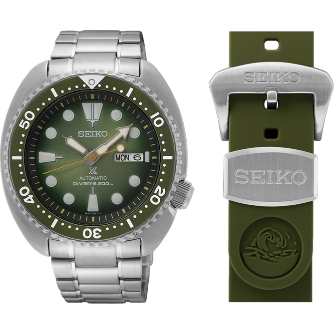 Seiko Prospex Auto Mens S/S Green D200m 45mm SRPJ53K – Granbergs Watches