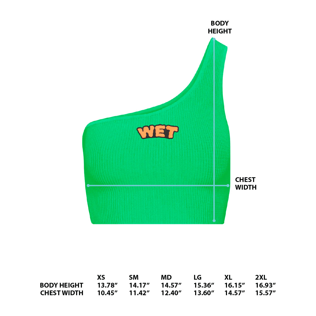 WET STAGE TOP - GREEN Size Chart