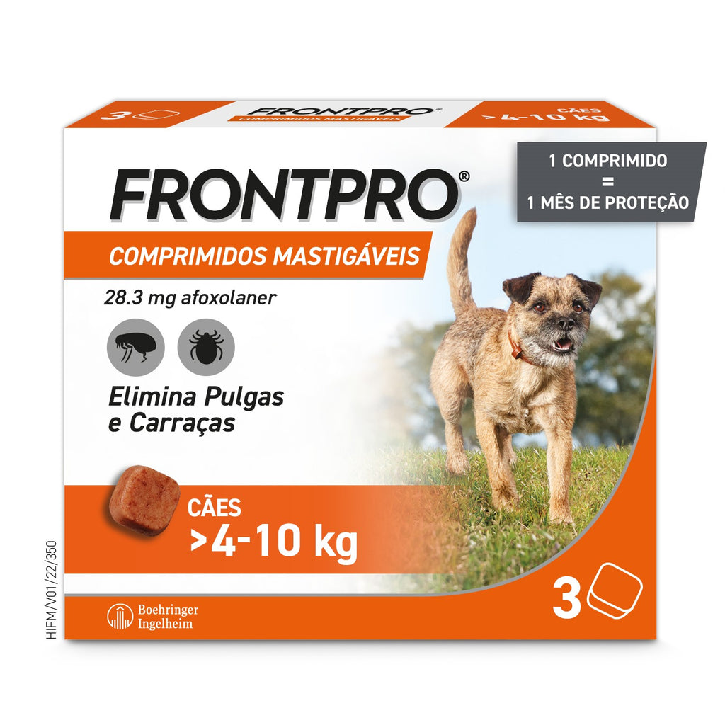 FRONTPRO Comprimidos Mastigáveis, Cão (>4-10KG), 3UN