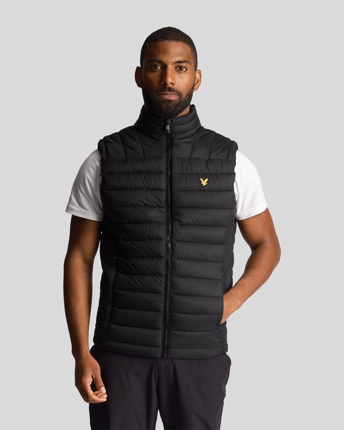 Mens Black Sports Lightweight Quilted Collar Gilet - XXL product