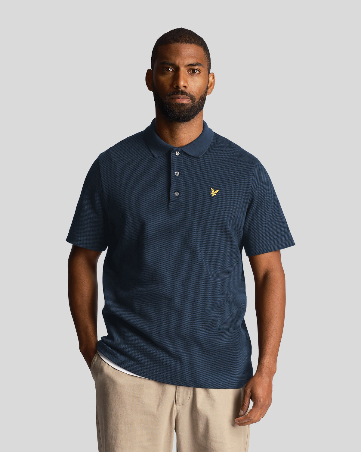 Lyle & Scott Mens Tonal Texture Polo Shirt in Blue - XXL product