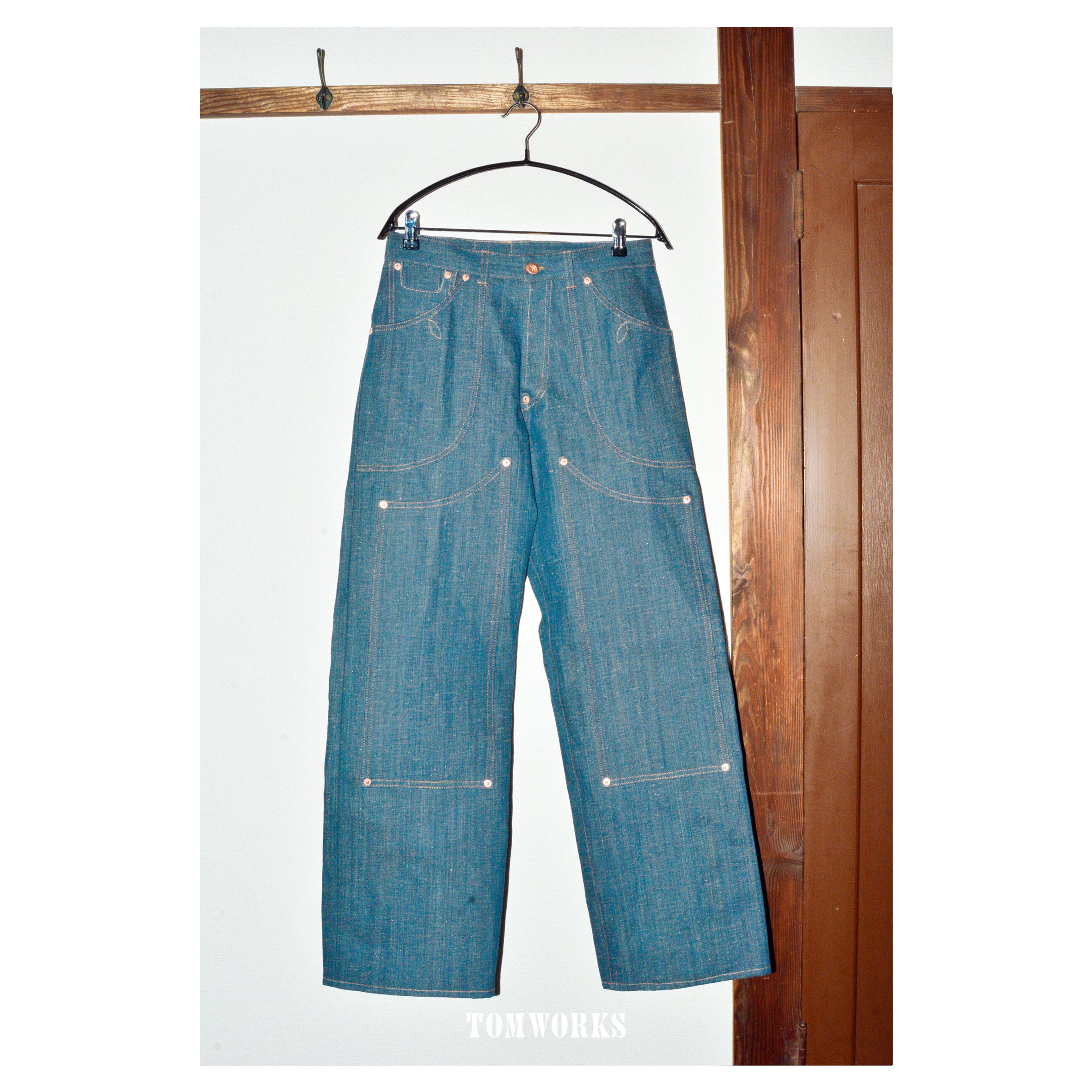 WIDE WORK PANTS - indigo -