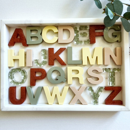 LANADECO Cadre Alphabet Bois Blanc 60,5X90Cm