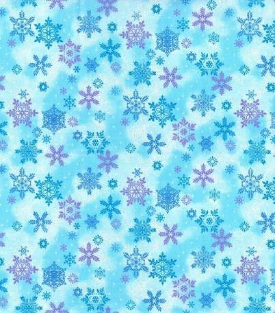 Fabric Traditions Snowflakes - Falling - Midnight Blue/Glitter