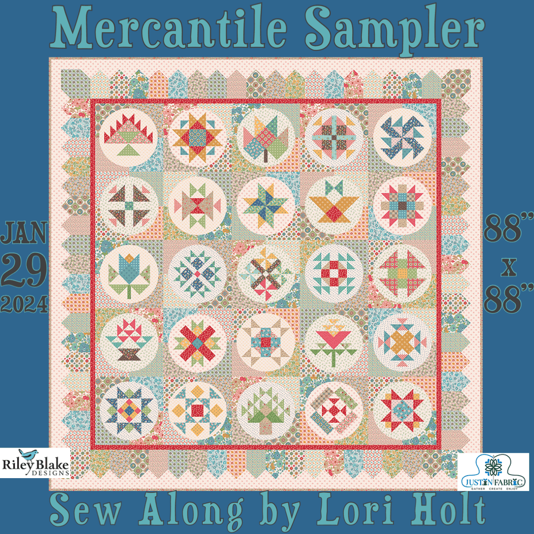 Mercantile Sampler Sew Along Quilt Kit by Lori Holt for Riley Blake