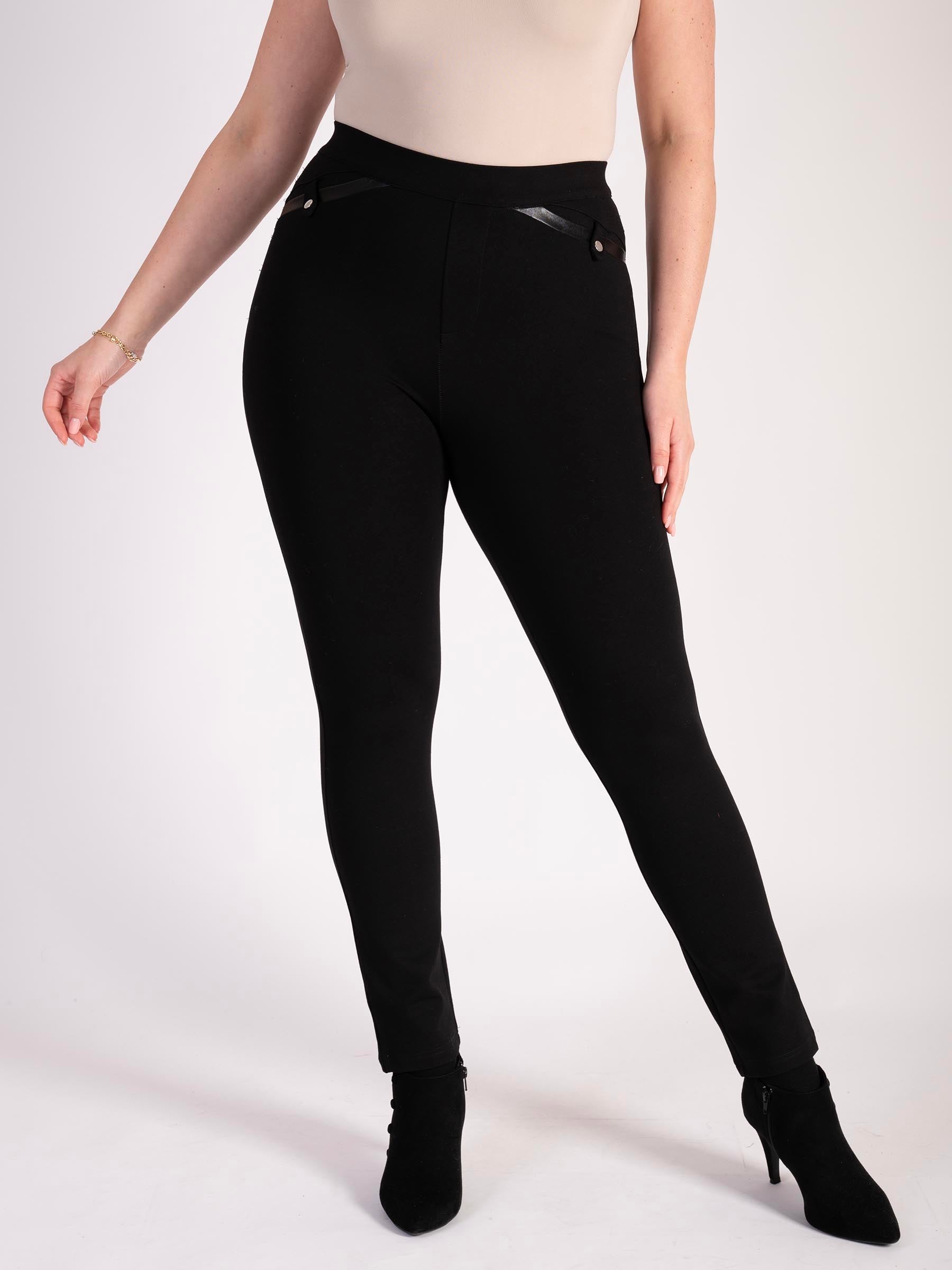 Black Ponte Roma Pull On Trouser With Pocket Detail