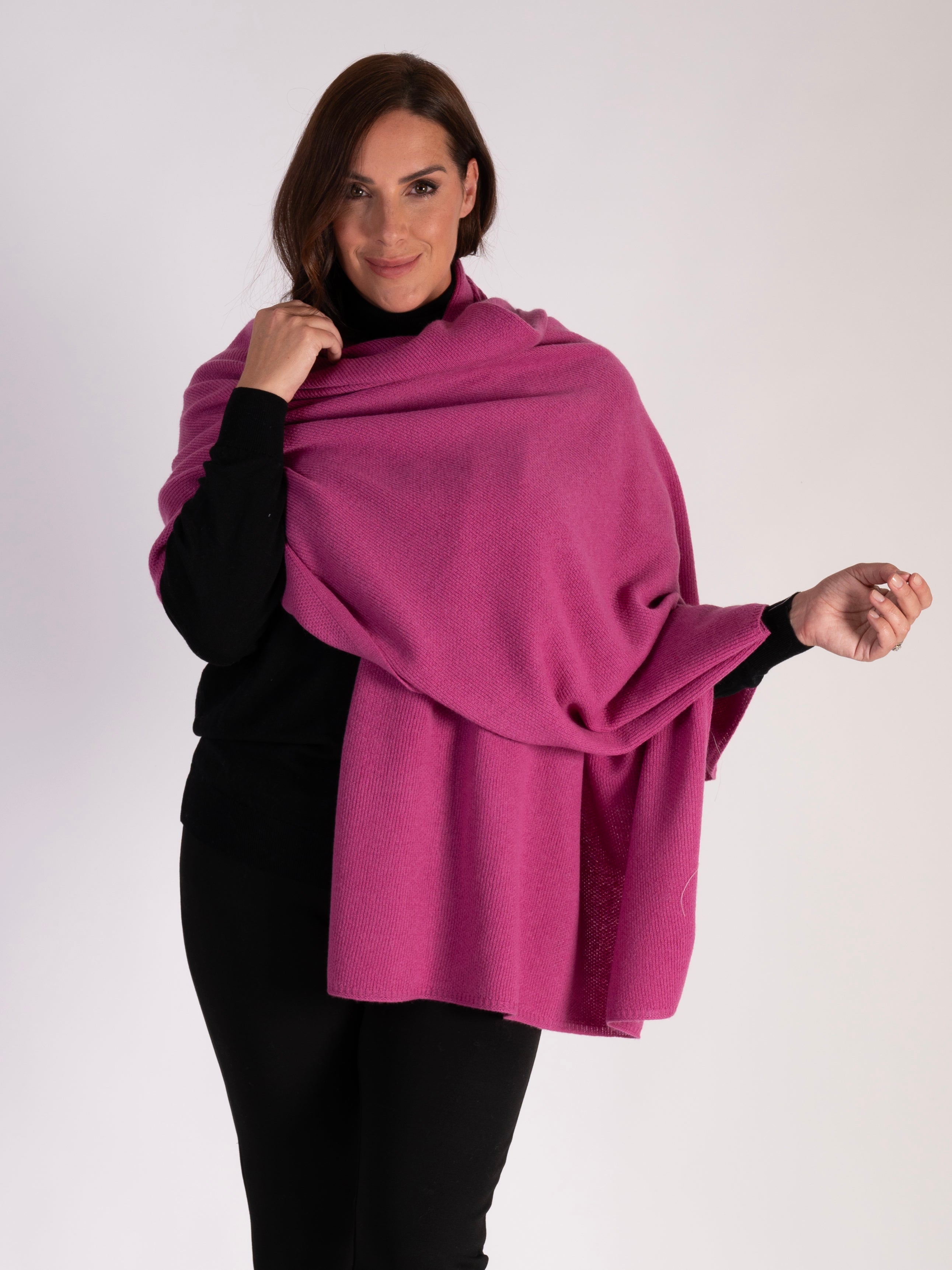 Rosebud Textured Cashmere Travel Wrap